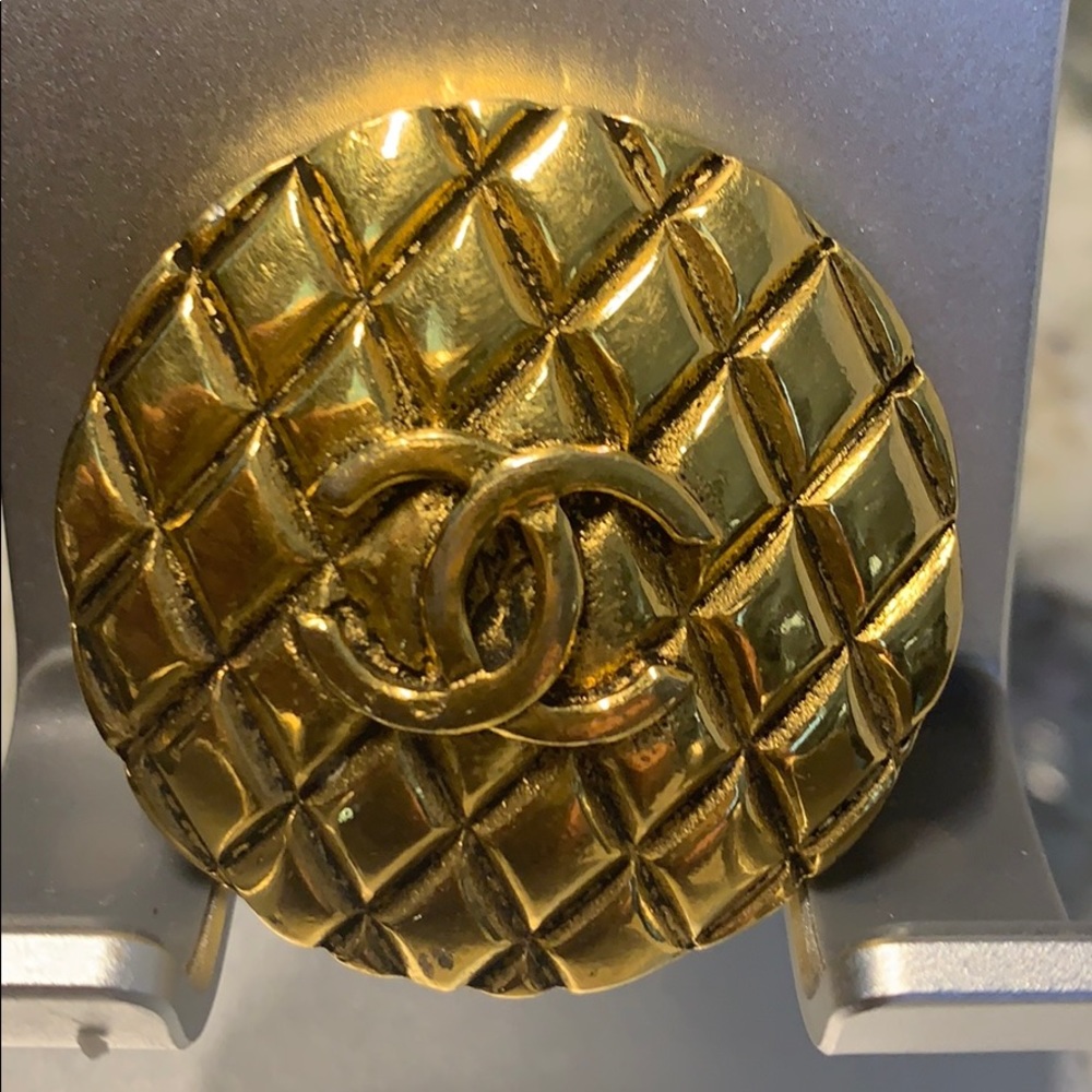 Chanel Round Harlequin Pattern & Logo